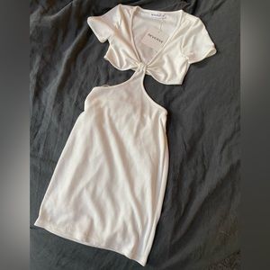 Reverse Bold Move Cut Out Mini White Dress Size X-Small
